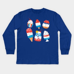 Red, White and Blue Desserts Kids Long Sleeve T-Shirt